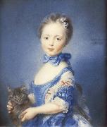 PERRONNEAU, Jean-Baptiste A Girl with a Kitten oil painting picture wholesale